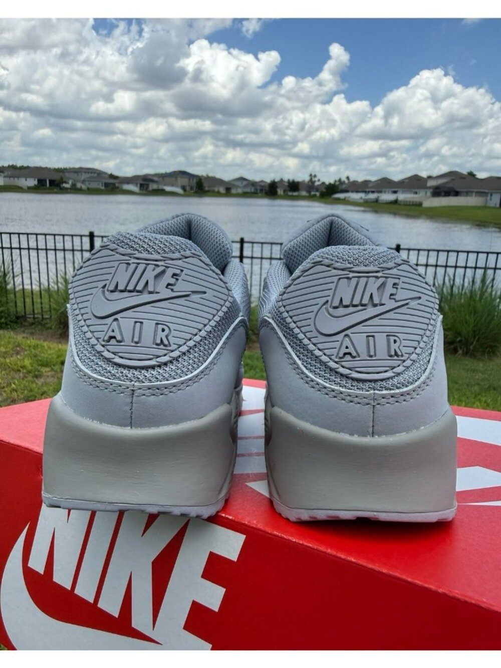 * 8.5 WOMEN'S NIKE AIR MAX 90 WOLF GREY CN8490-001 RUNNING SNEAKERS - Picture 6 of 8